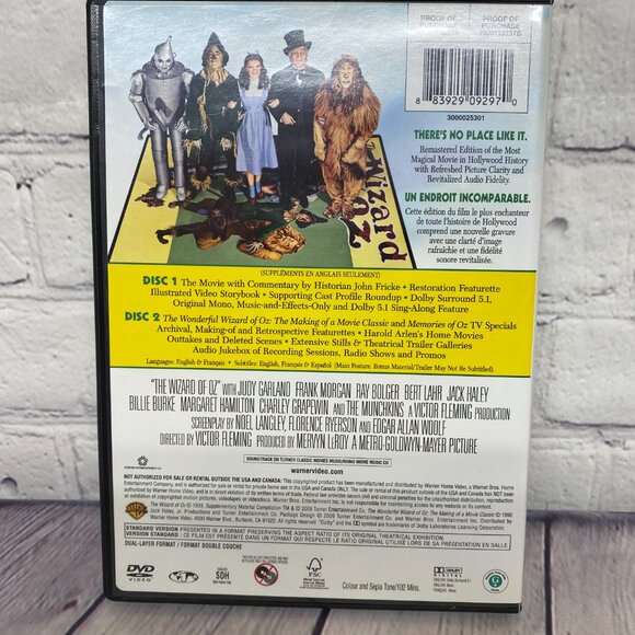 The Wizard of Oz DVD 70th Anniversary 2-Disc Special Edition Movie Classic - Picture 2 of 7